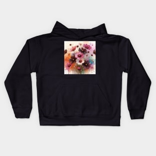 Chocolate Brown Cosmos Flower Kids Hoodie